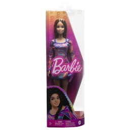 Papusa Barbie Fashionistas cu pistrui si par saten ondulat