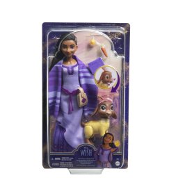 Papusa Disney Wish Asha cu accesorii si figurina Valentino, 33 cm