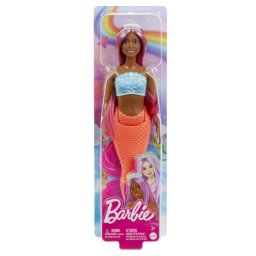 Papusa Barbie Dreamtopia Sirena cu par magenta si coada portocalie