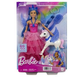 Papusa Barbie cu unicorn înaripat si accesorii magice Mattel