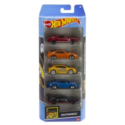 Set 5 masinute Hot Wheels Nightburnerz multicolor, pentru copii 3+