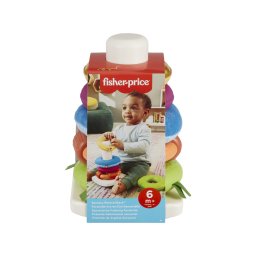 Piramida senzoriala Fisher-Price cu 5 inele texturate, 6 luni+