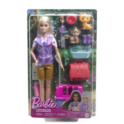Papusa Barbie salvare animale din jungla cu 2 pui si accesorii
