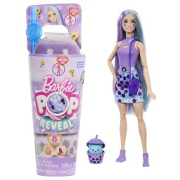 Papusa Barbie Pop Reveal Bubble Tea Taro Milk cu 8 surprize