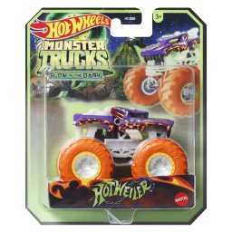 Masinuta Hot Wheels Monster Trucks HotWeiler Glow in the Dark, 1:64