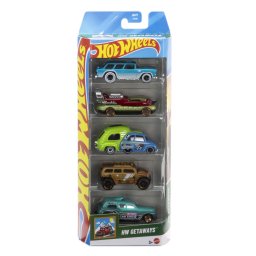 Set 5 masinute Hot Wheels Getaways, multicolor, pentru 3+ ani