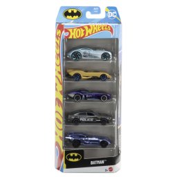 Set 5 masinute Hot Wheels Batman, colectie tematica DC by Mattel