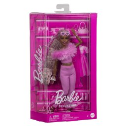 Papusa Barbie Deluxe Style cu tinuta roz si par împletit, 4+ ani