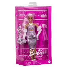 Papusa Barbie Deluxe Style cu par mov si accesorii glam