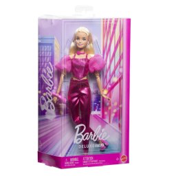 Papusa Barbie Deluxe Style cu tinuta roz metalizat si accesorii