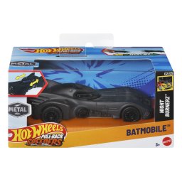 Masinuta Hot Wheels Batmobile Night Burnerz metalica cu pull-back, 1:43
