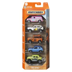 Set 5 masinute metalice Matchbox MBX Retro, scara 1:64
