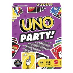 Joc de carti UNO Party Mattel pentru 6-14 jucatori, 7+ ani