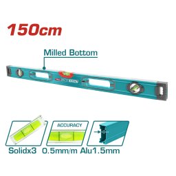 Nivela cu bula TOTAL 150 cm, precizie 0,5 mm, profil aluminiu