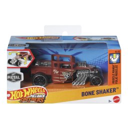Masinuta Hot Wheels Bone Shaker metalica cu pull-back, scara 1:43