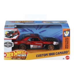 Masinuta Hot Wheels Custom 1968 Camaro metalica pull-back, scara 1:43