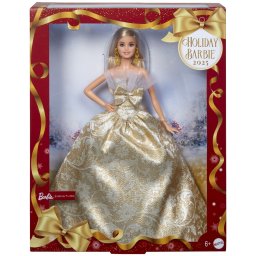Papusa Barbie Signature de Sarbatori 2025, editie de colectie aurie