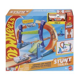 Pista Hot Wheels pentru cascadorii Campionul sariturilor in spirala
