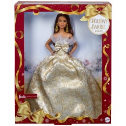 Papusa Barbie Signature Holiday 2025 bruneta, editie de colectie