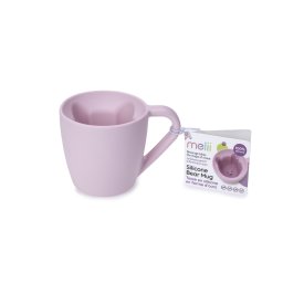 Cana pentru copii din silicon cu design urs, Melii, roz, 200 ml