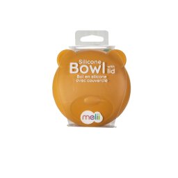 Castronel din silicon cu capac urs Melii, 350 ml, pentru bebelusi si copii