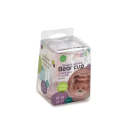 Pahar pentru copii Melii 145 ml, roz, cu design interior urs