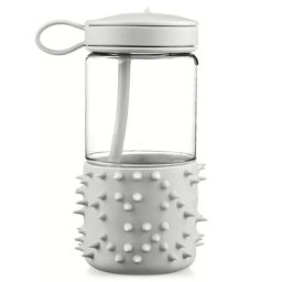 Sticla de apa Melii Spike gri din Tritan, anti-scurgere, 503 ml