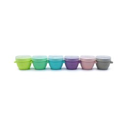 Set 6 recipiente din silicon pentru bebelusi Melii Snap&Go, 59 ml
