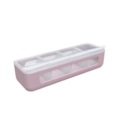Cutie snack pentru copii cu 4 compartimente, roz, Melii, 440 ml
