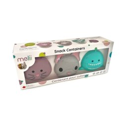 Set 3 recipiente pentru gustari bebe Melii cu animale, etanse