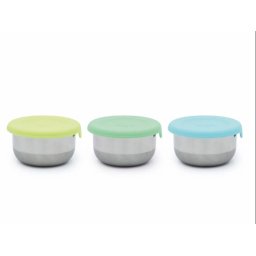 Set 3 recipiente mini din inox cu capac din silicon etans, Melii