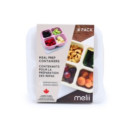 Set 4 caserole pentru gustari Melii, 4 compartimente, multicolor