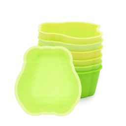 Set 6 forme de gatit din silicon Melii, model urs, verzi