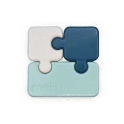 Recipient hrana bebe tip puzzle Melii Luxe, 3 compartimente, bleumarin-ivoire-menta