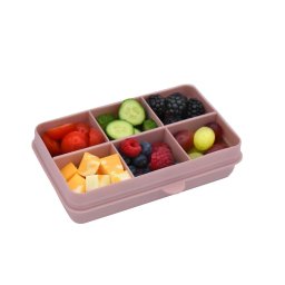 Cutie pentru gustari copii cu 6 compartimente Melii Luxe, roz