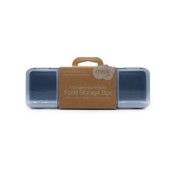 Cutie snack pentru copii cu 4 compartimente Melii Luxe, albastra