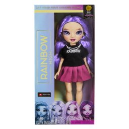 Papusa Rainbow High Emi Vanda cu par mov si tinuta fashion
