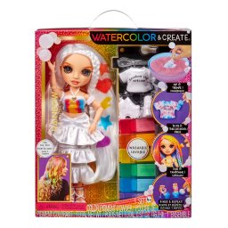 Papusa Rainbow High Watercolor Create cu ochi caprui si culori lavabile