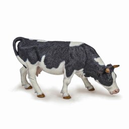 Figurina vaca Papo alb-negru, pictata manual, realista