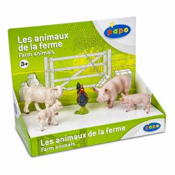 Set 5 figurine Papo cu animale de ferma pentru copii 3+