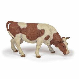 Figurina vaca Simmental Papo, animal de ferma pictat manual