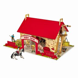 Ferma Papo din lemn pentru copii, Prima Mea Ferma, 64 x 40 x 32 cm