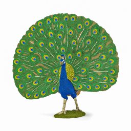 Figurina Papo Paun realista, pictata manual, pentru copii 3+ ani