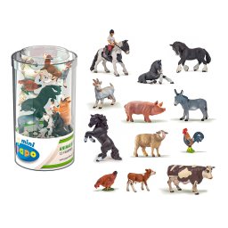 Set 13 minifigurine animale de ferma Papo pentru copii 3+ ani