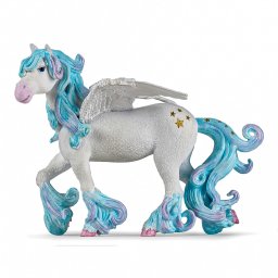 Figurina Pegasus albastru Papo, pictata manual, pentru copii 3+ ani