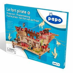 Puzzle 3D Corabie de Pirati Papo, 33 piese, carton rezistent
