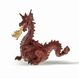 Figurina Papo Dragon Rosu cu Flacara, pictata manual