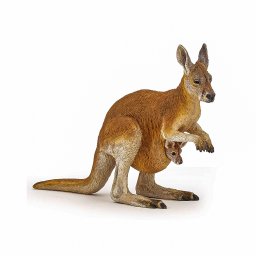 Figurina cangur cu pui Papo, animal salbatic realist pictat manual