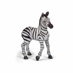 Figurina Papo Pui de Zebra, pictata manual, 8 x 2,8 x 9 cm