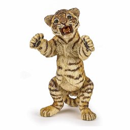 Figurina Papo pui de tigru ridicat, pictata manual, 5 cm